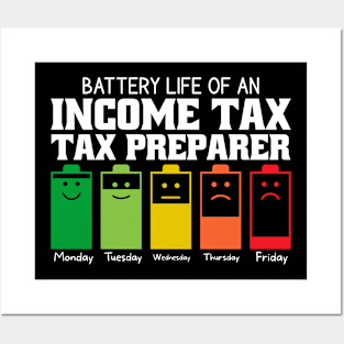 Battery Life Of An Income Tax Preparer Posters and Art